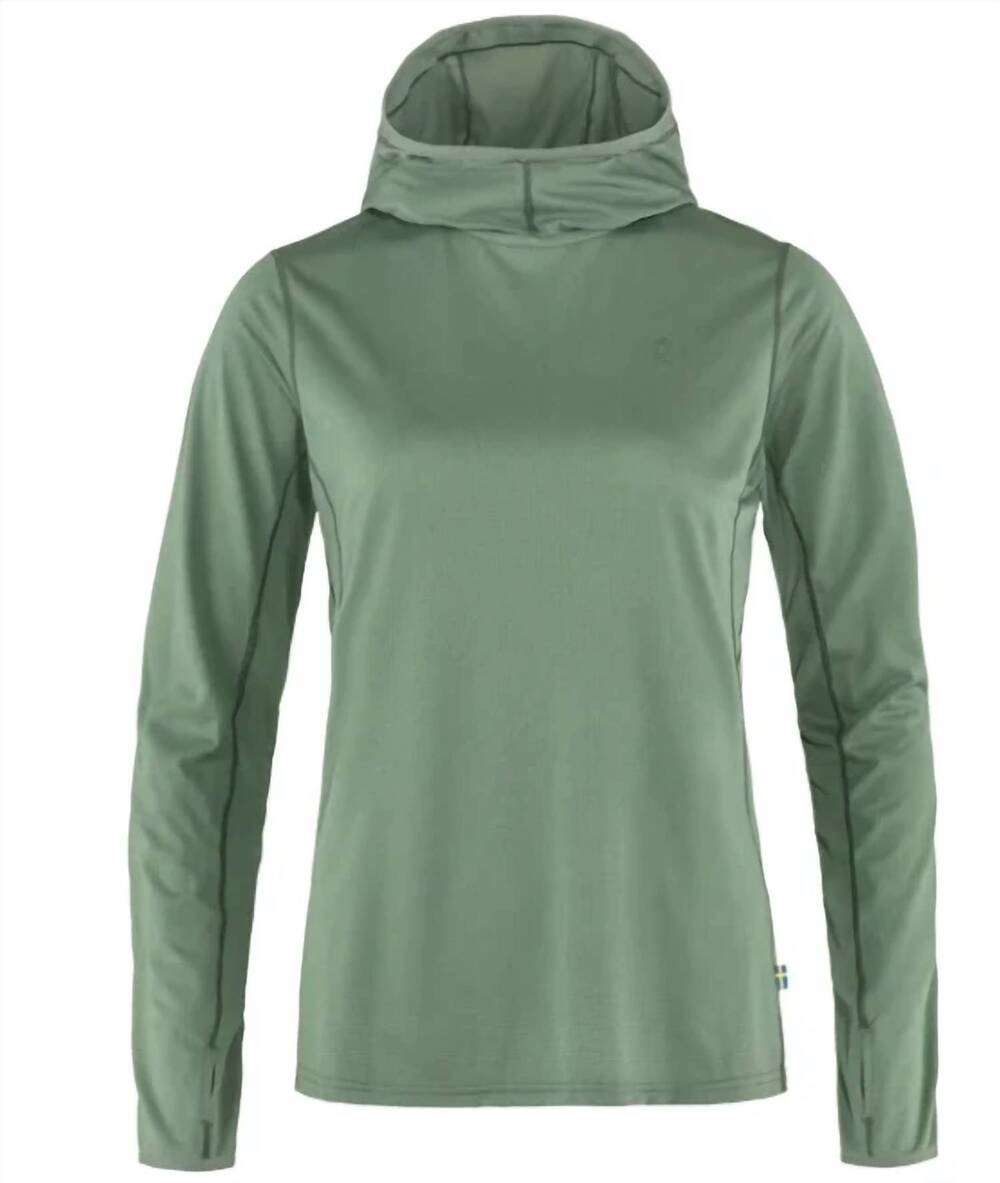 NEW FJALLRAVEN women's abisko sun hoodie in green